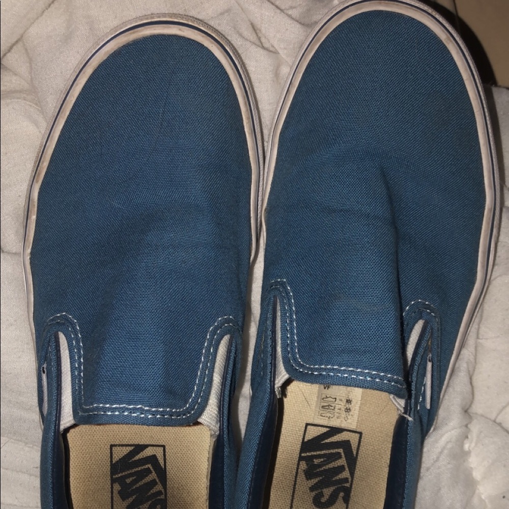 Blue vans slip ons